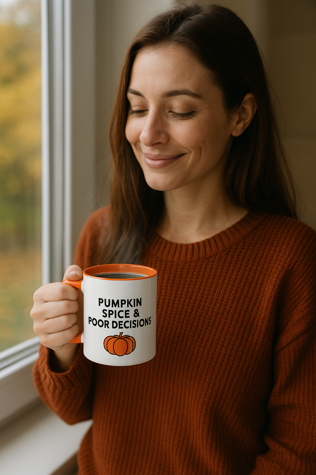 Pumpkin Spice & Poor Decisions Mug, Funny Fall Coffee Cup, Sarcastic Autumn Gift, Pumpkin Humor Mug, PSL Coffee Lover Gift