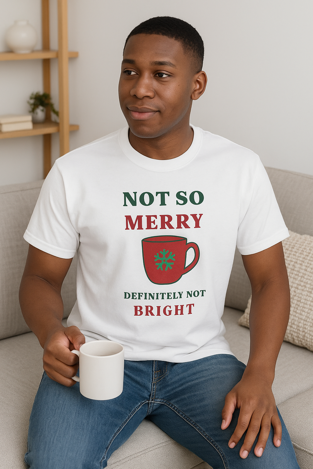 Not So Merry, Definitely Not Bright Sarcastic Christmas T-Shirt