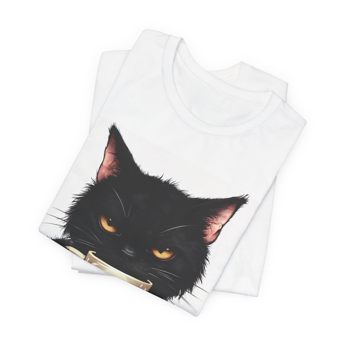 I Need Coffee Not Your Opinions Funny Black Cat TShirt Sarcastic Coffee Lover Tee Grumpy Cat Shirt Unisex Bella+Canvas 3001
