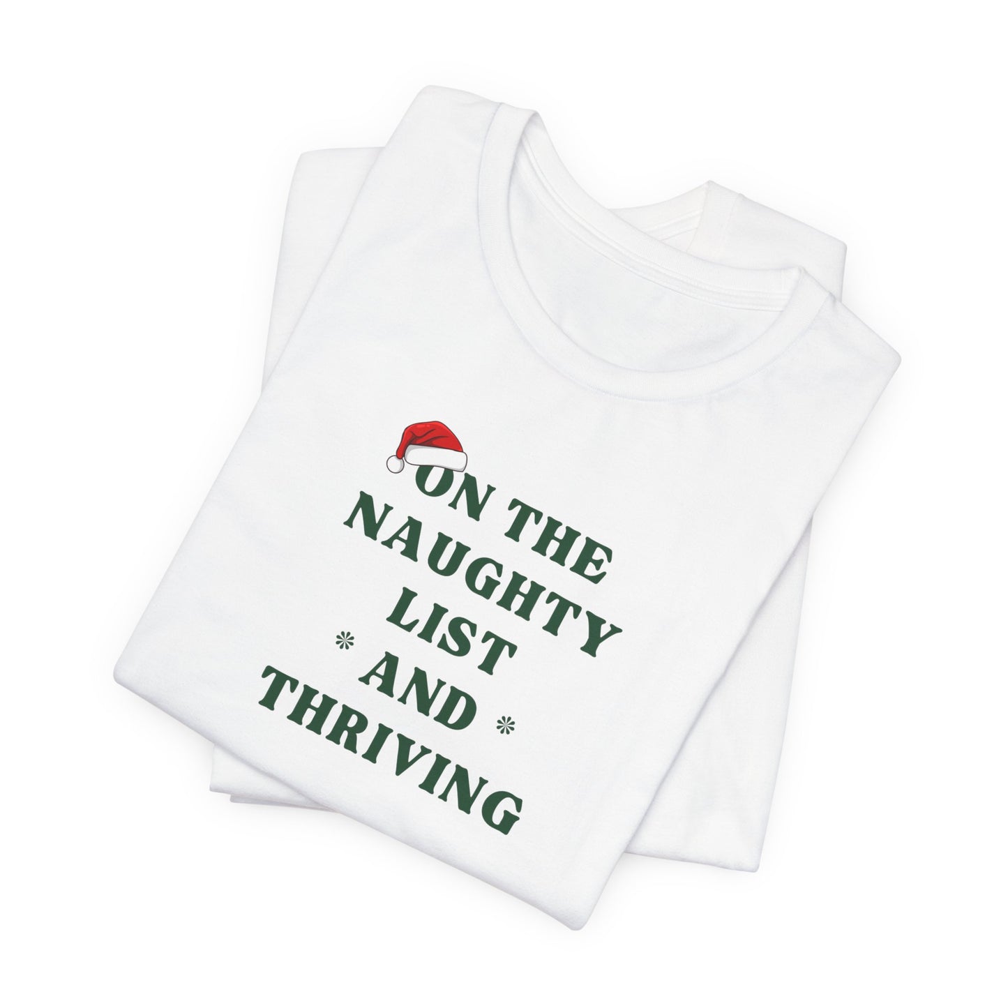 Festive Naughty List Tee - Unisex Short Sleeve T-Shirt for Holiday Cheer, Christmas Gift, Party Wear, Casual Style, Humor