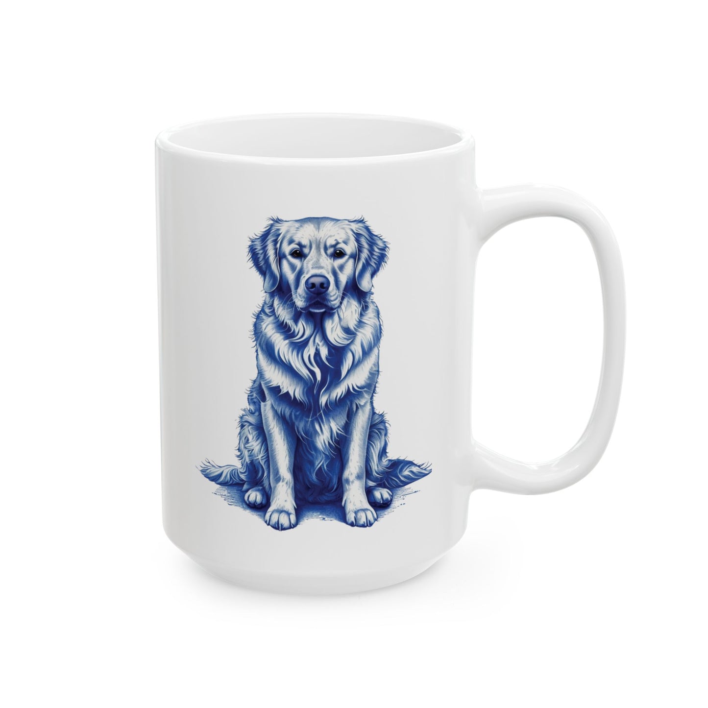 Chinoiserie Labrador Coffee Mug  15oz Dog Lover Gift  Cute Labrador Retriever Art  Unique Dog Owner Mug  Pet Lover Gift  Dog Mom and Dad Mug