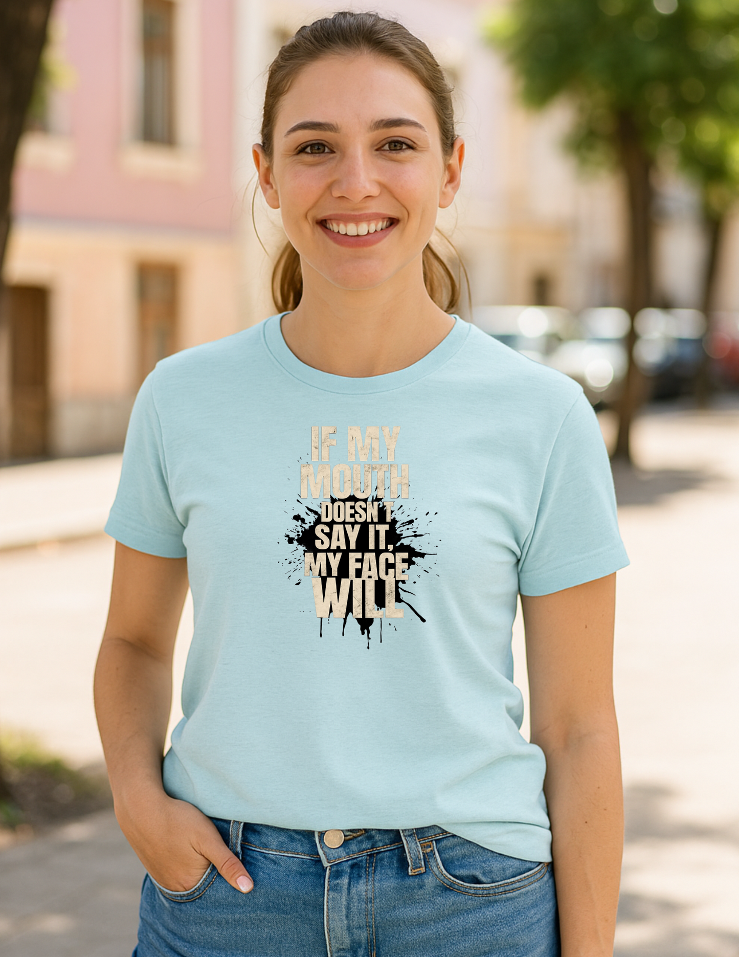 Funny RBF Shirt If My Mouth Doesnt Say It My Face Will Graphic Tee for Women Sassy Mood Shirt Sarcastic Gift by Lit Mug Co