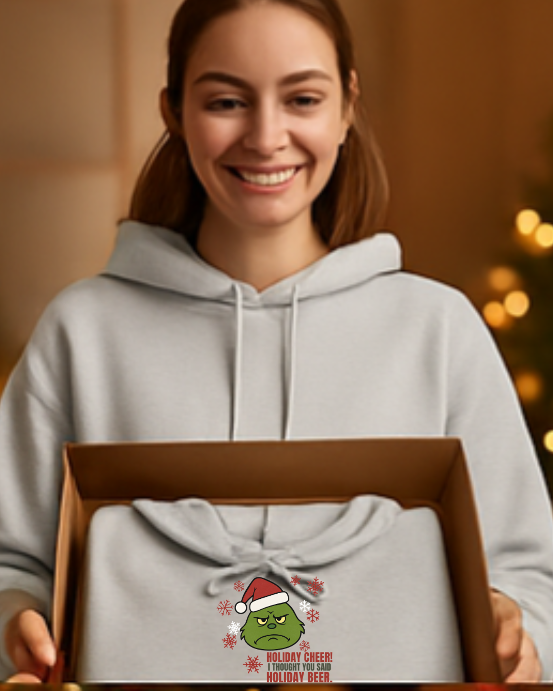 Holiday Cheer? I Thought You Said Holiday Beer Hoodie | Funny Sarcastic Christmas Sweatshirt