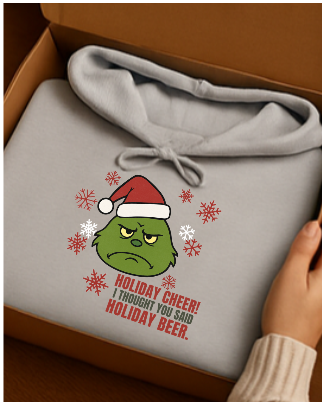 Holiday Cheer? I Thought You Said Holiday Beer Hoodie | Funny Sarcastic Christmas Sweatshirt