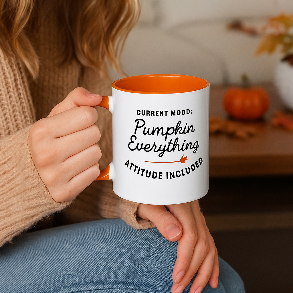 Pumpkin Everything Attitude Included Mug, Funny Fall Coffee Cup, Pumpkin Spice Gift, Sarcastic Autumn Mug for Moms