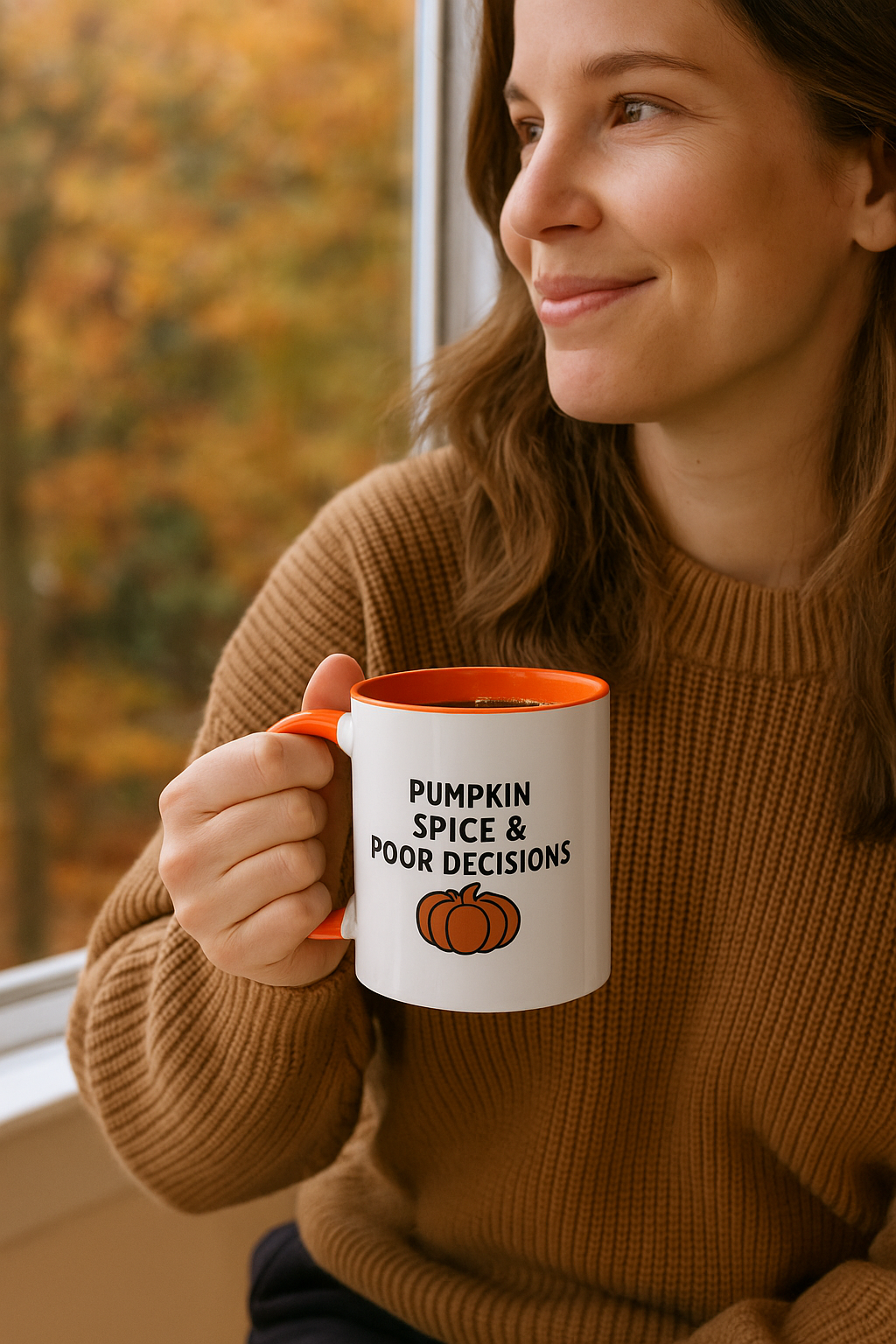 Pumpkin Spice & Poor Decisions Mug, Funny Fall Coffee Cup, Sarcastic Autumn Gift, Pumpkin Humor Mug, PSL Coffee Lover Gift