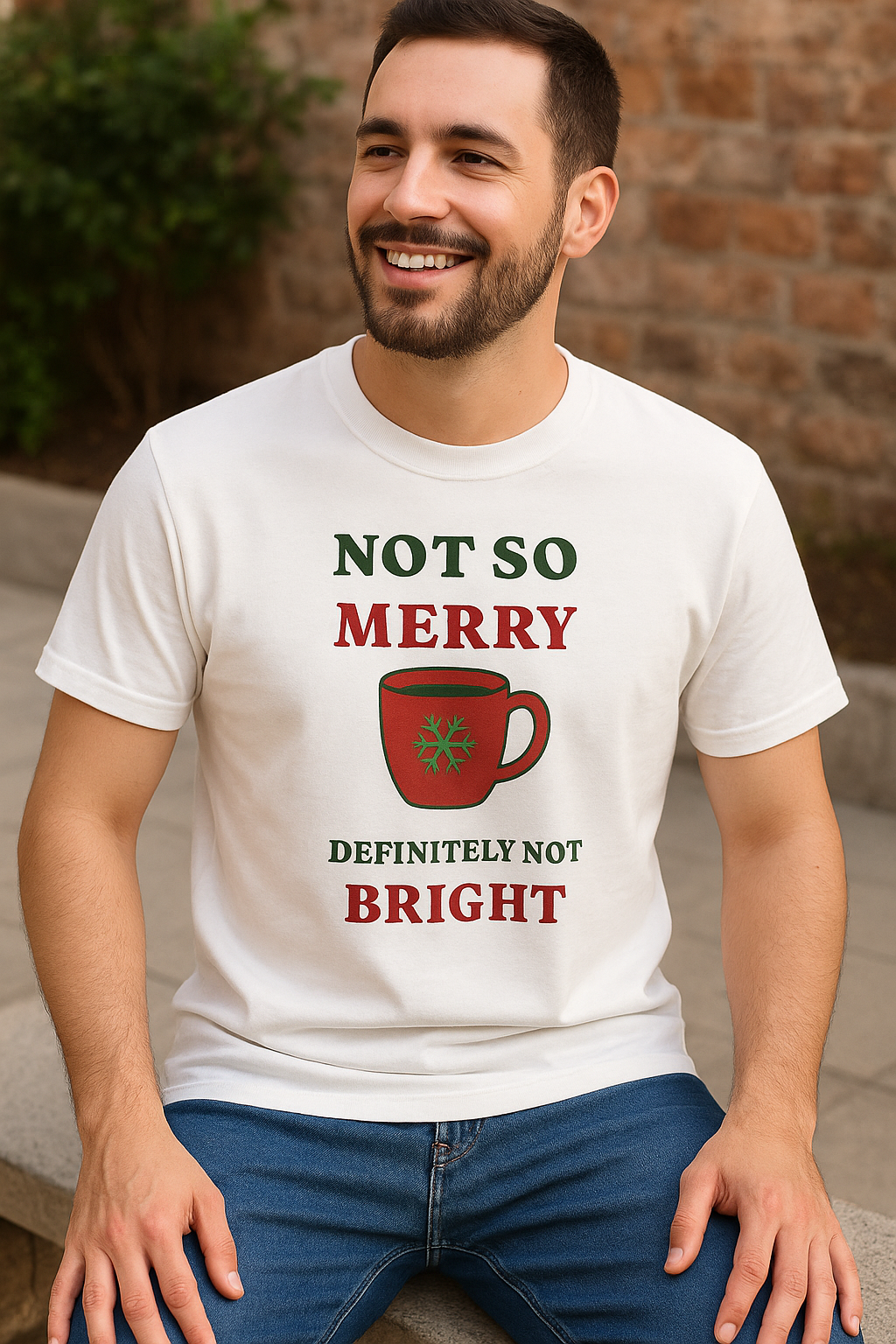 Not So Merry, Definitely Not Bright Sarcastic Christmas T-Shirt