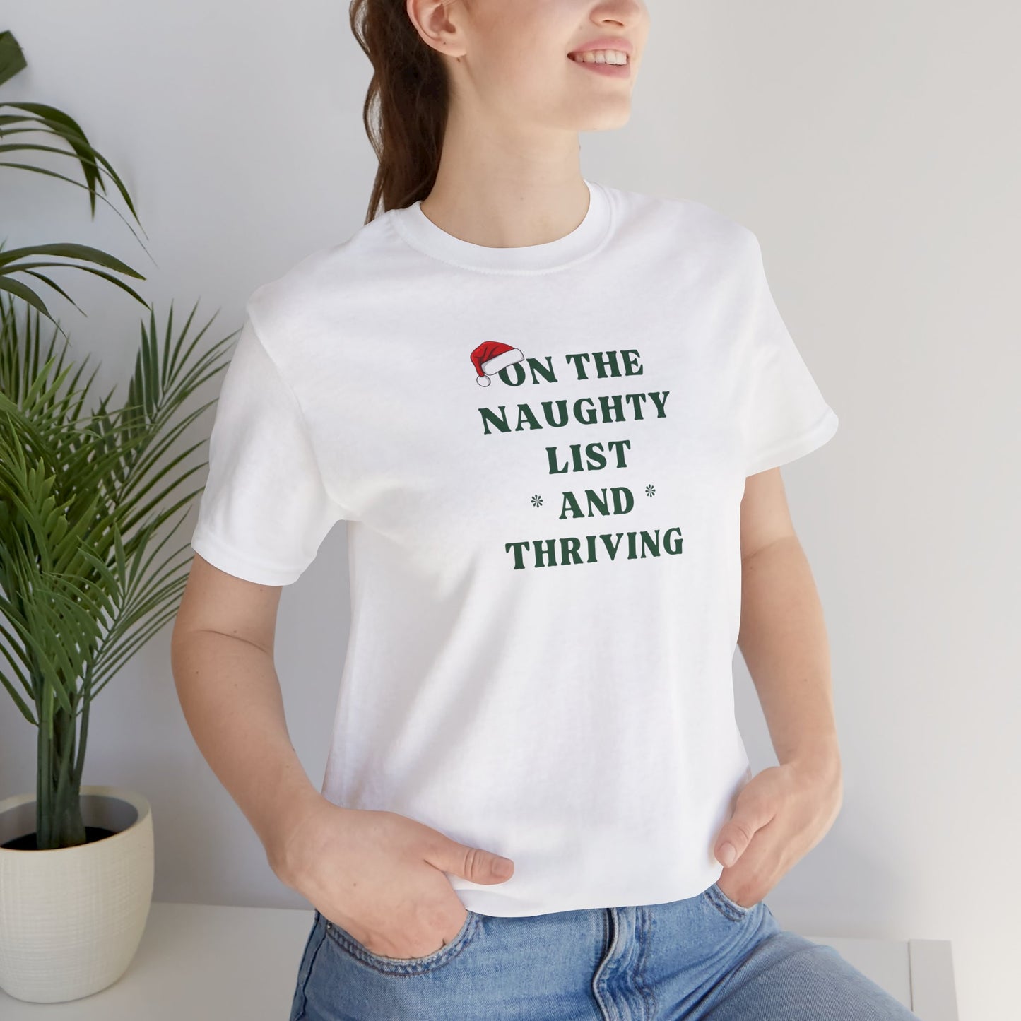 Festive Naughty List Tee - Unisex Short Sleeve T-Shirt for Holiday Cheer, Christmas Gift, Party Wear, Casual Style, Humor