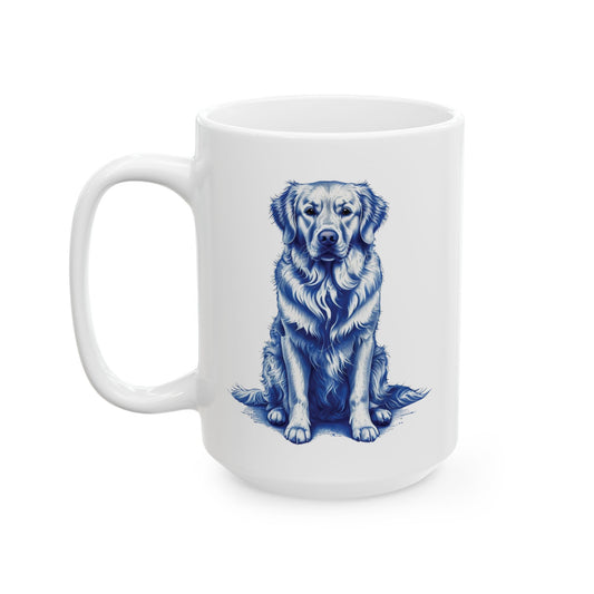 Chinoiserie Labrador Coffee Mug  15oz Dog Lover Gift  Cute Labrador Retriever Art  Unique Dog Owner Mug  Pet Lover Gift  Dog Mom and Dad Mug