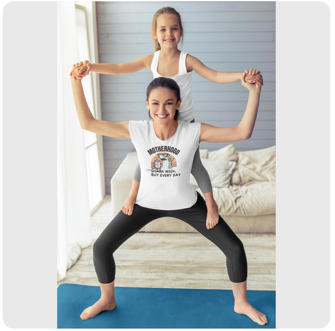 Motherhood Like Shark Week, But Every Day  Funny Mom Life TShirt