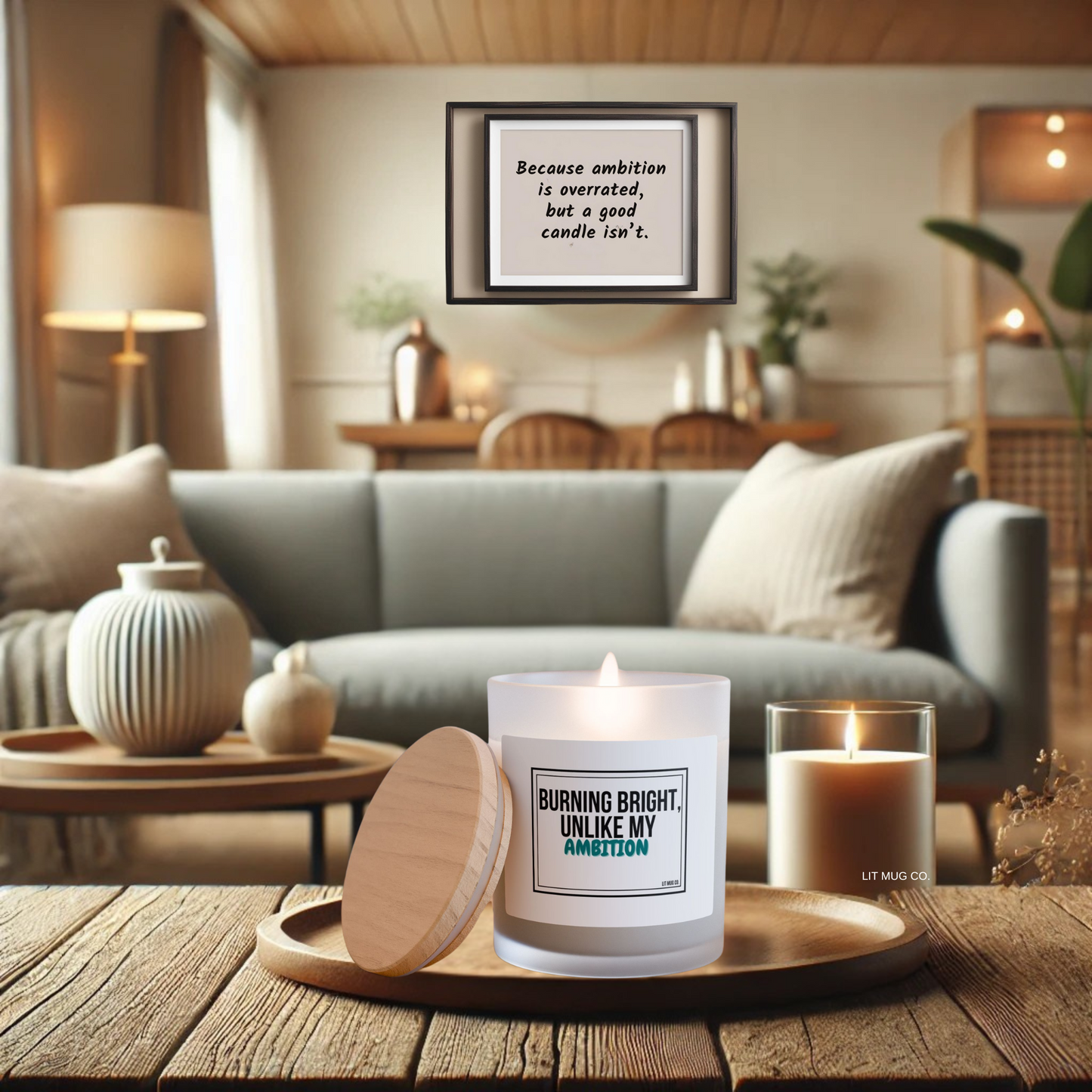 Burning Bright, Unlike My Ambition – Sarcastic Candle for Overachievers on Strike 11oz